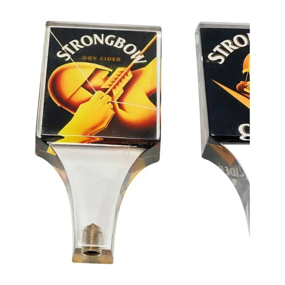 Strong  Bow Cider & Dry Cider Lot 2 Acrylic Tap Handle Pull Breweriana - Picture 3 of 6